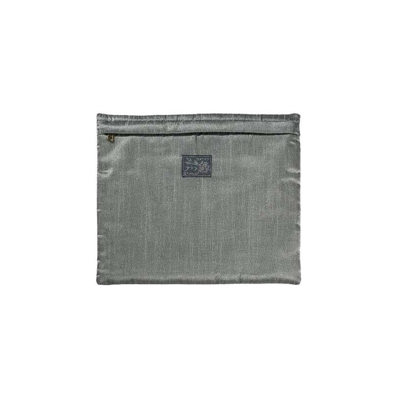 Squares Full Embroidery Tefillin Bag - Silver | Tefillin & Accessories